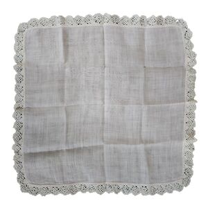 Vintage/New Tatted Lace Linen Handkerchief Soft Ivory 8" x 8"
